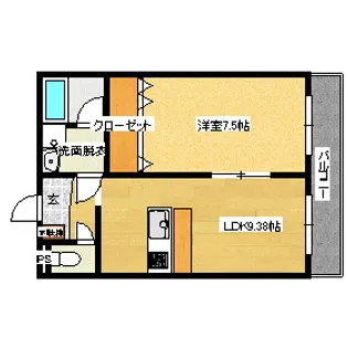 ハイツWEST(2F)【201号室】の間取り