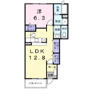 ル・レーブA【1階】の間取り