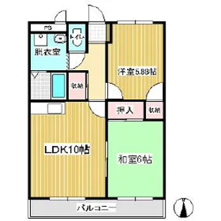 サンロードかざわ【201号室】の間取り