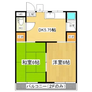 コーポ浅間【203号室】の間取り