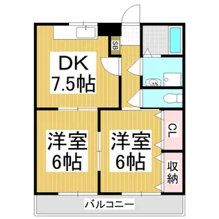 ルミエール塩尻【305号室】の間取り