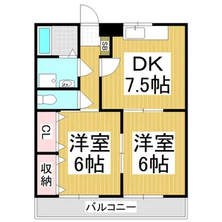 ルミエール塩尻【302号室】の間取り