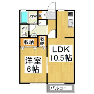 セジュールやまびこ【201号室】の間取り