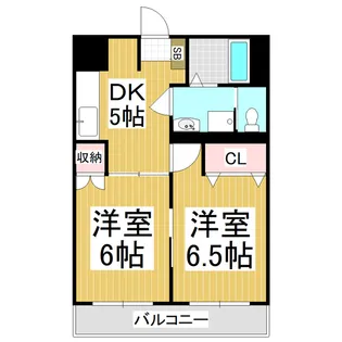 松原マンション【403号室】の間取り