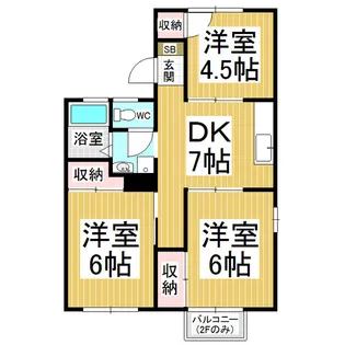 コーポときわや【B103号室】の間取り