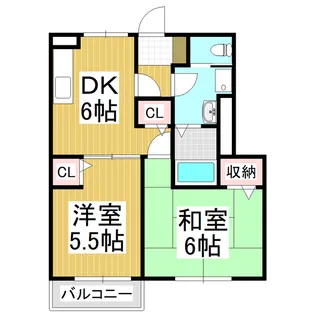 長野県松本市梓川倭【アパート】の間取り