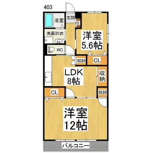 2LDKの間取り画像
