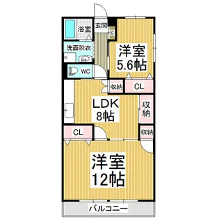 2LDKの間取り画像