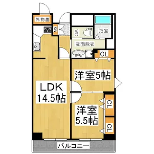 カステージュ松本【202号室】の間取り