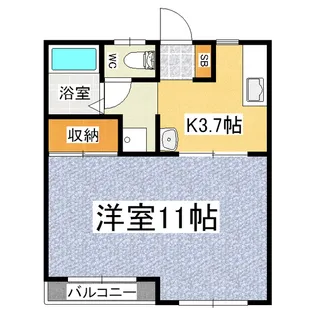 ジュネ・アピア【208号室】の間取り