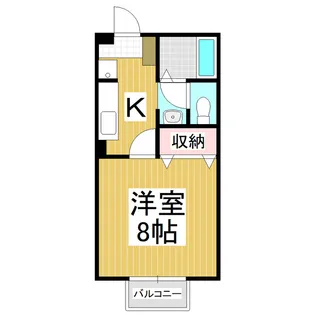 カーサポルエーラ B棟【2階】の間取り