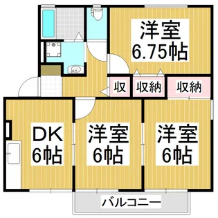 ハイカムール沢村【201号室】の間取り
