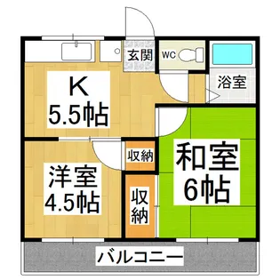 林コーポ【102号室】の間取り