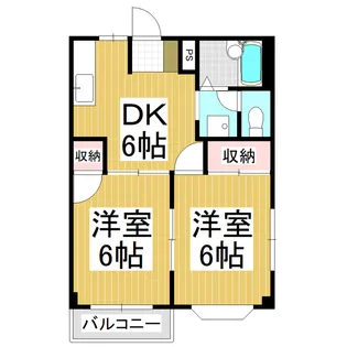 ホワイトローズA棟【101号室】の間取り