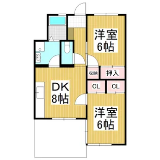 グリーンアレイ高砂Ⅱ【102号室】の間取り