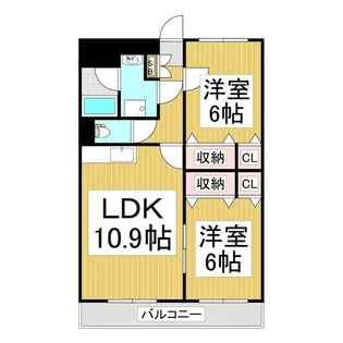 サンヴェルジュ【401号室】の間取り