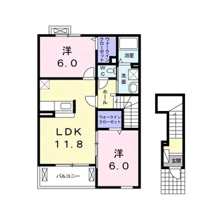 グリーン・グラスB【2階】の間取り