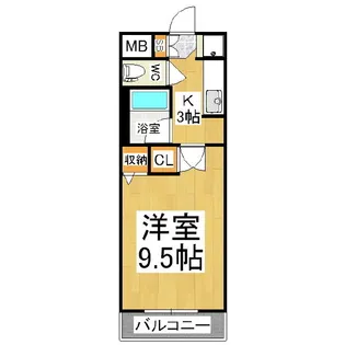 サンヒルズ高宮【105号室】の間取り