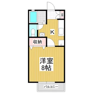 ボヌール・ニシ【203号室】の間取り