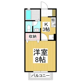 セジュール庄内B棟【110号室】の間取り