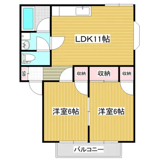 モクハウスタウンC棟【2階】の間取り
