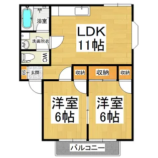モクハウスタウンC棟【2階】の間取り