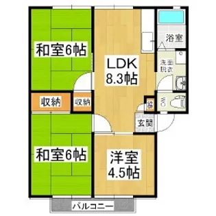 小松パレス【202号室】の間取り