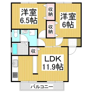 ボンビラス・HOSONO C【1階】の間取り