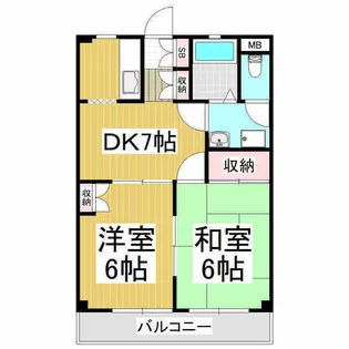 リバティ出川【303号室】の間取り