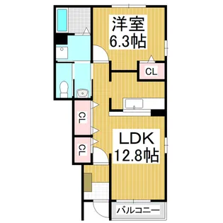 カルムプレインyamada A棟【1階】の間取り