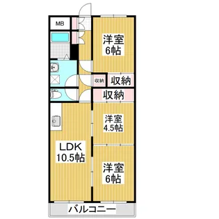 ドリームハウス A棟【201号室】の間取り