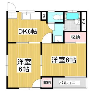 サンビュー波田【201号室】の間取り