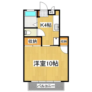 コーポ永友D棟【203号室】の間取り