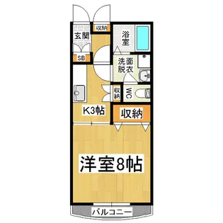 レジデンスヤマシチD【105号室】の間取り