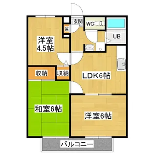 サンビレッジHIRABAYASHI【B107号室】の間取り