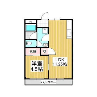 宮の前ハイツ むらせ【101号室】の間取り