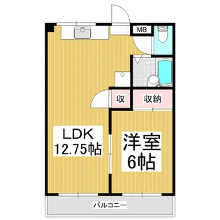 フラワーヒル橘【101号室】の間取り