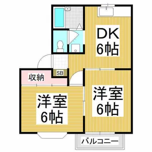 コーポナガタ【201号室】の間取り