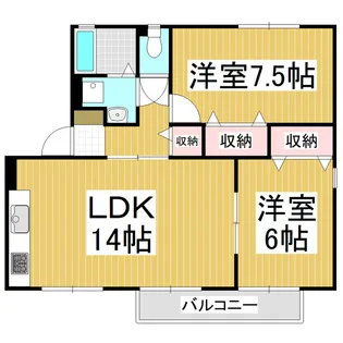 スプリングパーク横田C【1階】の間取り