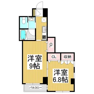 ベルエア【3-A号室】の間取り