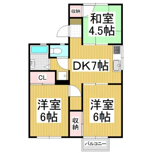 コーポ下河原 A【201号室】の間取り