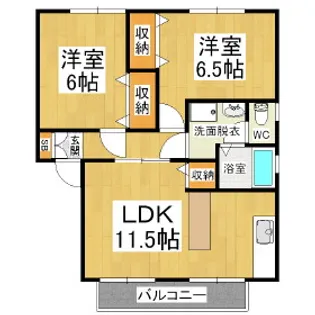 リバーサイドパレスA棟 (アスピア管理)【1階】の間取り