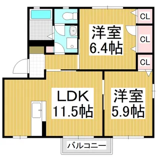 プランドールA棟【1階】の間取り