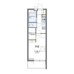 レオパレス虹【202号室】の間取り