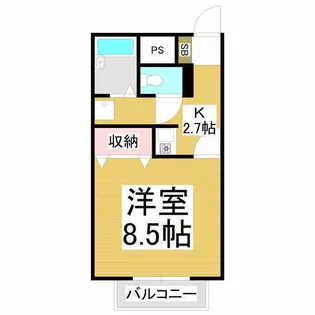 ハイムサンライズB【107号室】の間取り