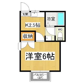 フレグランスリファインB【203号室】の間取り