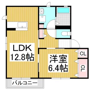 ディアス筑摩 A棟【102号室】の間取り