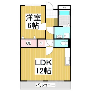 Limpiaアメニティーヒルズこいわい【2階】の間取り