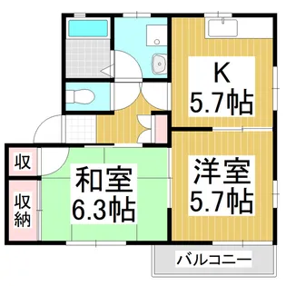 カトルセブン B【2階】の間取り