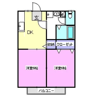 ハイツ有明【202号室】の間取り
